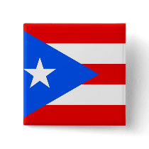 Button with Flag of Puerto Rico
