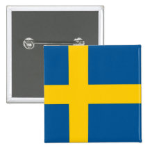 Button with Flag of Sweden