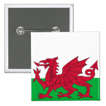 Button with Flag of the Wales