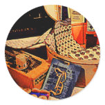 Buttons and Snaps Round Stickers