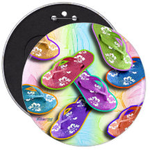 Buttons - FLIP FLOPS Pop Art