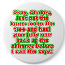 Buttons, Pins - Bad Chubby Santa