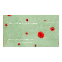 Buttons red aqua distressed handmade business card