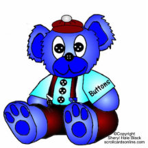 Buttons Sitting Photo Sculpture