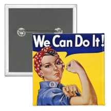 Buttons: We Can Do It  - Vintage Poster Image