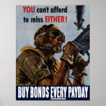 Buy Bonds Every Payday -- WW2 Poster posters