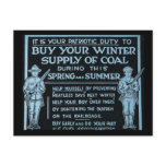 Buy Your Winter Supply of Coal Vintage - WWI postcards
