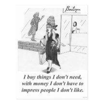 Buying Things, Shopping Lady Post Card