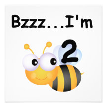 Buzz Bumblebee 2nd Birthday T-shirts and Gifts Custom Invite
