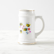 Buzzed Bees in Garden Flowers Mug