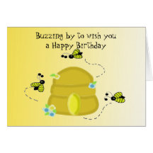Buzzing Bee's Birthday Wishes Greeting Card