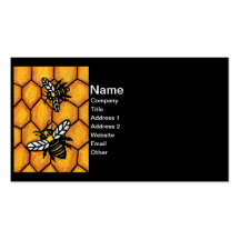 Buzzing Cute Bees Honeycomb Business Cards