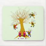 Buzzy Tree Adventure Ladybugs and Bees playing in  mousepads