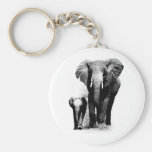 BW Elephant & Baby Elephant Key Chains