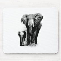BW Elephant & Baby Elephant Mousepads