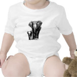 BW Elephant & Baby Elephant Tee Shirt