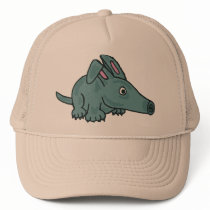 BW- Funny Cartoon Aardvark Hat