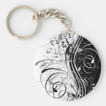 BW grunge Key Chains