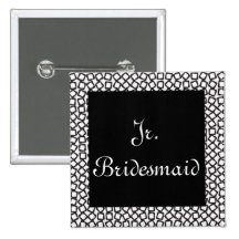 BW Jr. Bridesmaid Pinback Buttons