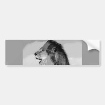 BW Lion Bumper Stickers
