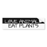 BW_love_animals bumper stickers