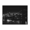 BW New York City at Night - New York City Skyline postcards