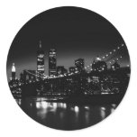 BW New York City at Night Sticker