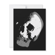 BW Skull Pop Art Personalized Announcements