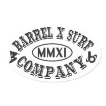 bX Barrel X Surf Company Oval Sticker