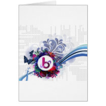 bX Retro Butterfly Design Greeting Cards
