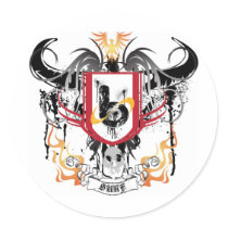 bX Sports Heraldry Design Round Sticker