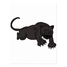 BY- Leaping Panther Cat Postcard
