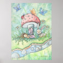 By the Banks of Silver Stream Fairy Bunny Poster posters