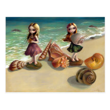 "By the Seaside" Postcard