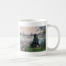 By the Seine - Flat Coated Retriever Mugs