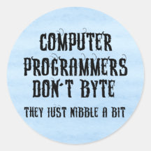 Byting Programmers Round Stickers