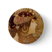 Byzantine Brunette, 1897 Button