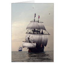C16th Frigates. Greeting Card