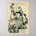 c 1900 Humourous Manneken Pis drawing posters