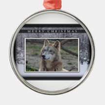 c-2011-grey-wolf-020 christmas ornament