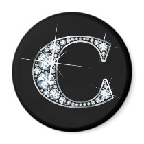 "C" Diamond Bling Magnet