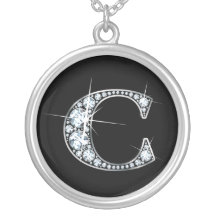 "C" Diamond Bling Necklace