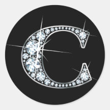 "C" Diamond Bling Sticker