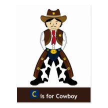 C is for Cowboy Cute Postcard