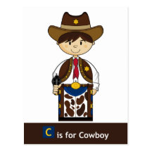 C is for Cowboy Cute Postcard
