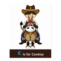 C is for Cowboy Postcard