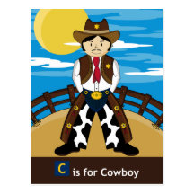 C is for Cowboy Sheriff Postcard