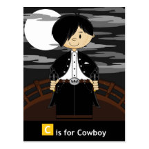 C is for Cowboy with Scar Postcard