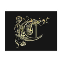 "C" monogram postcard