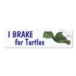 CA- I Brake for Turtles Bumper Sticker bumper stickers